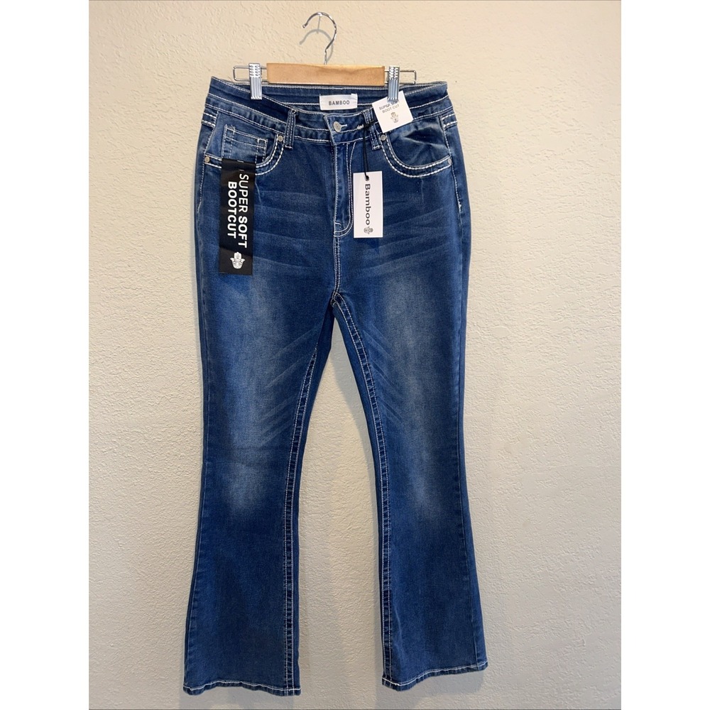 Bamboo Women's Super Soft Bootcut Stretch Denim Jeans NWT Juniors Size 13